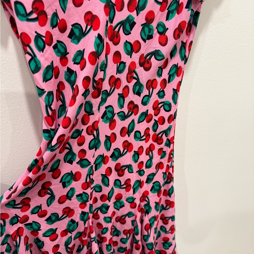 Beach Riot Pink Floral V-Neck Ruffle Mini Dress NWT - Picture 6 of 6